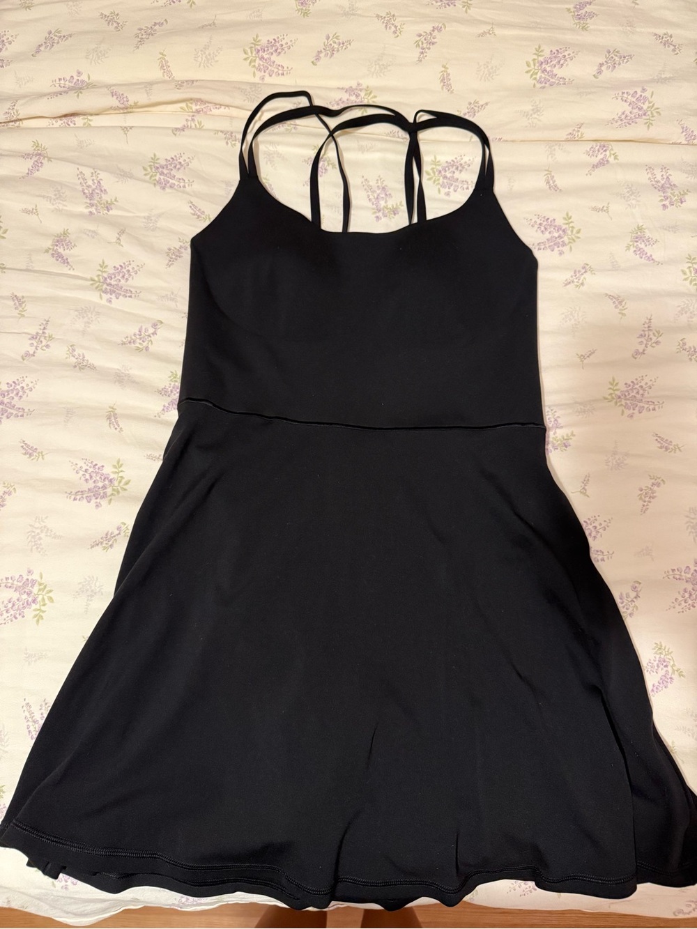 American Eagle/Aerie Black Strappy Fit & Flare Women's Athletic Dress